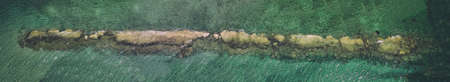 Panoramic aerial view of ancient roman road in the ocean.の写真素材