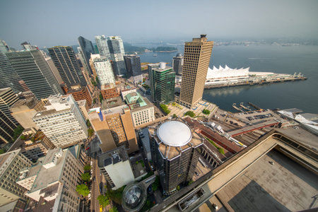 Aerial view of Vancouver skyscrapers, Canada.の写真素材