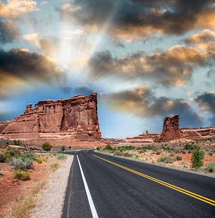 Mountains and Rocks of Arches National Park, Utah - USA.の写真素材