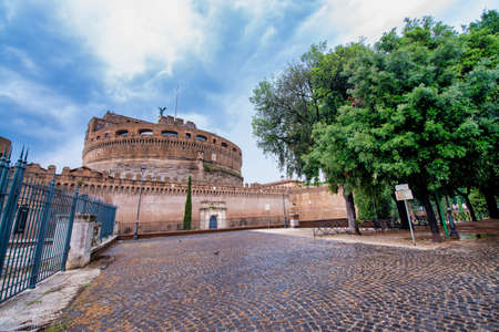 The Colosseum and the homonymous square on a summer day, Rome, Italy.のeditorial素材