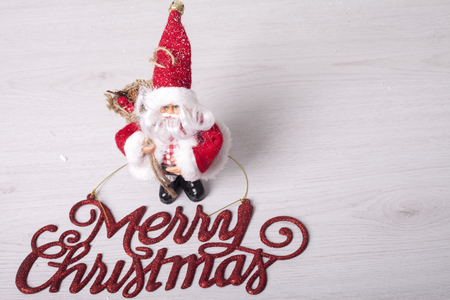 New Years and Christmas decoration on the tableの写真素材