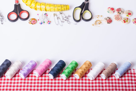 Accessories for hand sewing, Selective focus and small depth of field