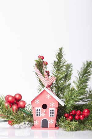 New Years and Christmas decoration on the tableの写真素材