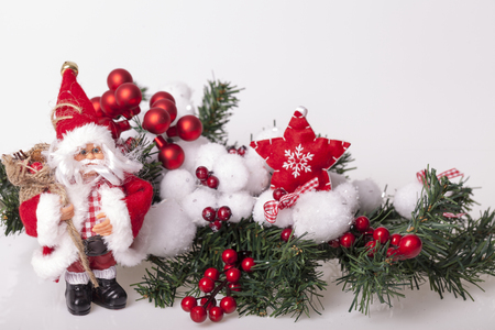 New Years and Christmas decoration on the tableの写真素材