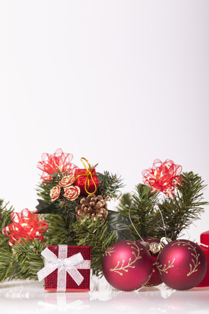 New Years and Christmas decoration on the tableの写真素材