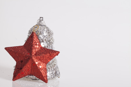 New Years and Christmas decoration on the tableの写真素材