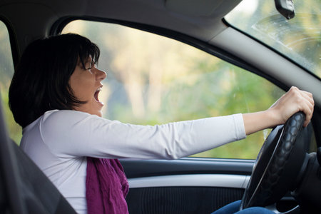 Stress in traffic, Selective focus and small depth of field, lens flare