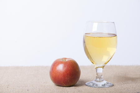 Apples and apple juice on the table, Healthy foodの写真素材