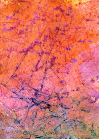 Vibrant colorful acrylic abstract painting with thick strokes and splashes of paint. Expressive color mixture. Hand painted arts backgroundの写真素材