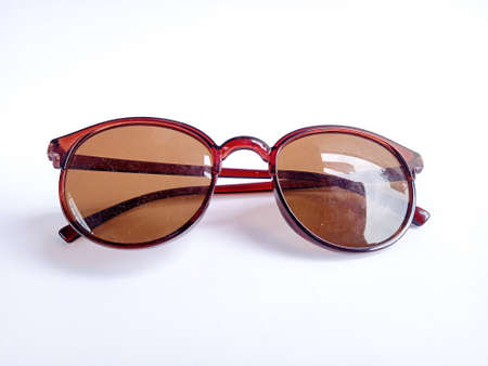 Isolated sunglasses on a white backgroundの写真素材