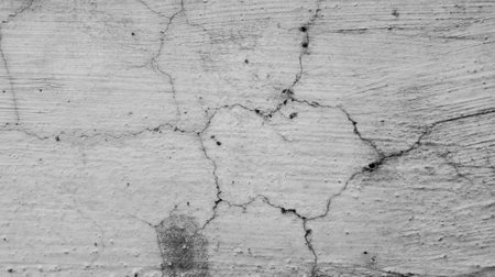 gray cement wall background texture with cracked patternの写真素材