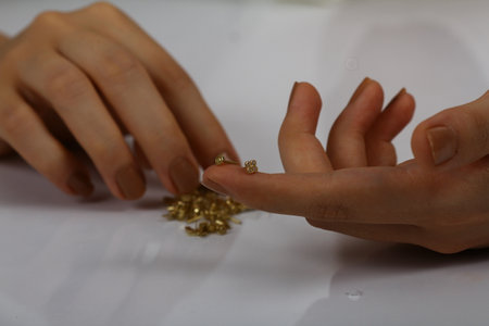 Tragu Earring, Helix Piercing, Paisley Helix, Tragus, Earrings, Tragus Piercing, Cartilage Earring, Conch, Cartilage Stud, Stud Earringの写真素材