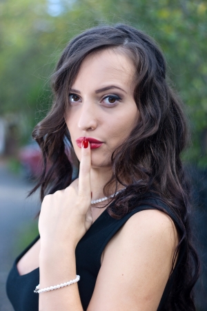 Portrait of an young beautiful sexy woman on the natureの写真素材