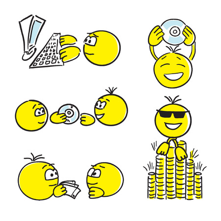 successful work. Smile. Faceのイラスト素材