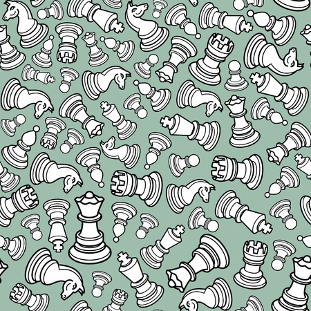 Pattern with chess figureのイラスト素材