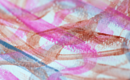 This abstract background is watercolor paints in contemporary colors of pinks, browns and blues with interesting texture and pattern.の写真素材