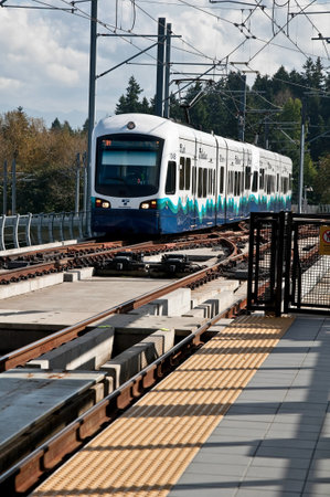 SEATTLE, WA - JULY 17:  The Link Light Rail public transit celebrated it 3rd successful year, with...