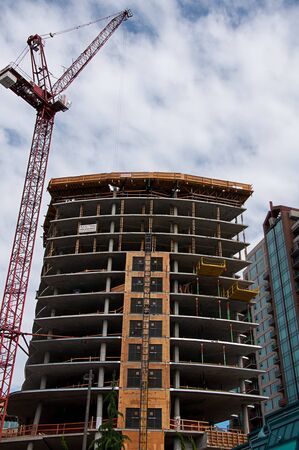 Bellevue, WA USA August 4, 2015:  The city of Bellevue experienced unprecendented new construction in many high rise buildings in urban growth in downtown.の写真素材