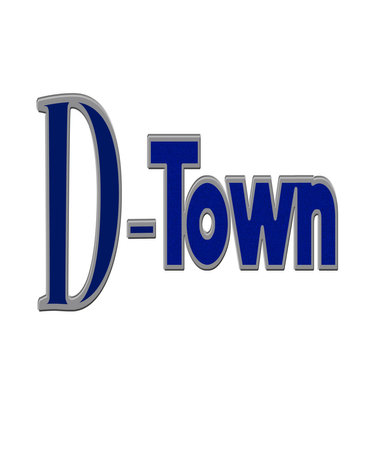 D town for towns and cities starting with the initial D.  Short nickname for many towns.  Great for D town sports, events and festivals in this graphic.の写真素材