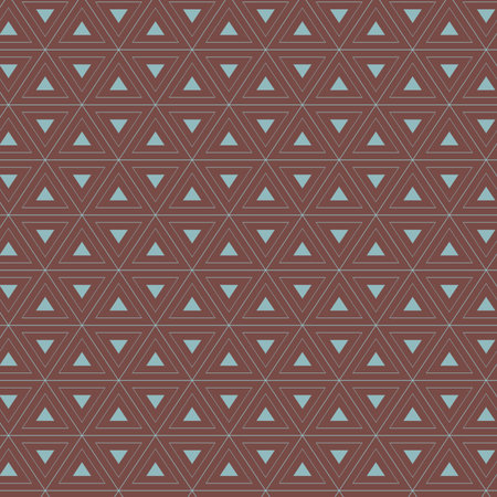 Triangular pattern background copper red and muted teal for design elements in modern colors.の写真素材