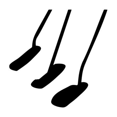Golf clubs silhouettes graphic is 3 golf equipment clubs on a white background of this sports equipment.の写真素材