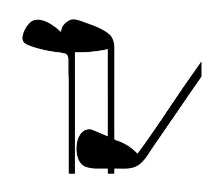 Three golf club silhouette vector graphic for golfers and golfing lovers of this sport on a white background.の写真素材