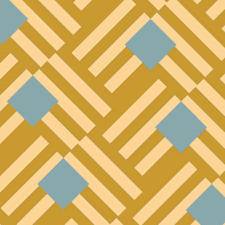 Geometric honey color pattern background with muted green a pretty repeat pattern design element.の写真素材