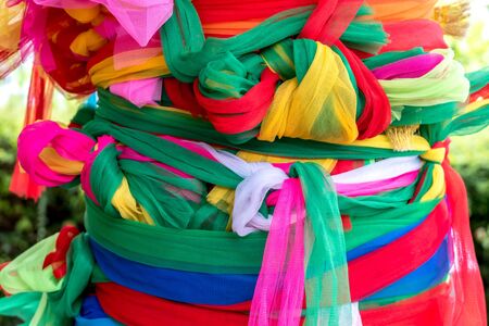 binding cloth 7 colors , worship conceptの写真素材