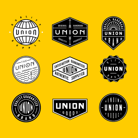 Collection of vintage logos & badges. perfect for bussines branding, clothing or apparel design, sign and others.のイラスト素材