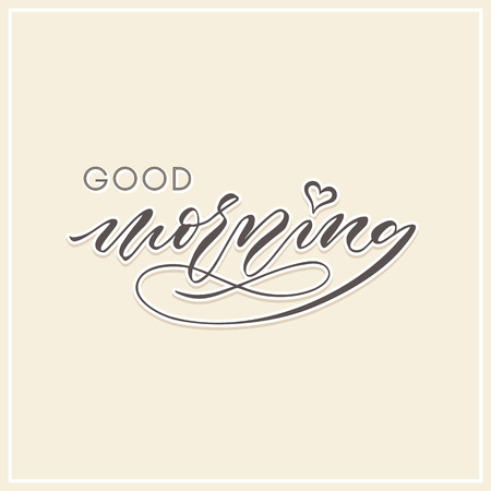 good morning modern calligraphy typography greeting cardのイラスト素材