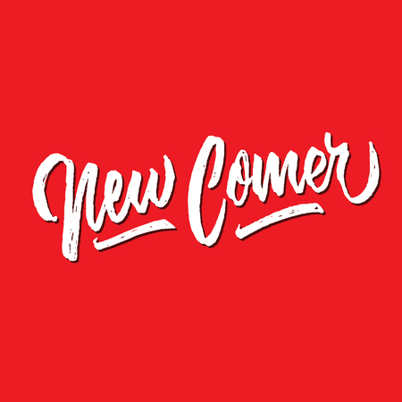 New comer rough brushed hand lettering typography sales and marketing shop store signage posterのイラスト素材