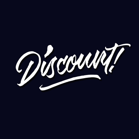 discount hand lettering typography sales and marketing shop store signage posterのイラスト素材