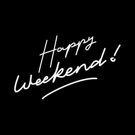 Happy weekend lettering. Hand drawn typography poster. Vector illustration.のイラスト素材