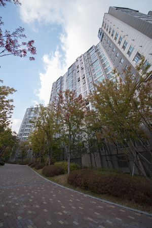 Apartments in Seoul, Republic of Koreaの写真素材
