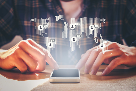 Social Network Interface World connectedの写真素材