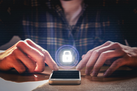 Cyber security job Business, technology, internet and networking conceptの写真素材