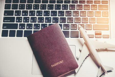 airplane passport flight travel traveller searching for tripの写真素材