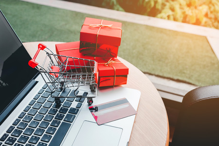 Shopping online with credit card conceptの写真素材
