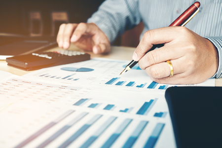 Business man Accounting Calculating Cost Economicの写真素材