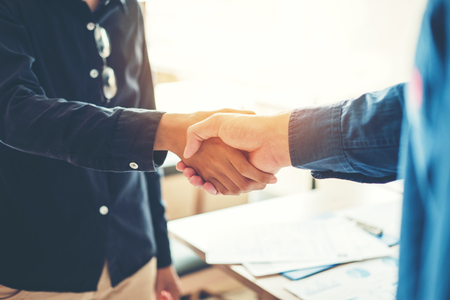 Business people colleagues shaking hands meeting Planning Strategy Analysis Conceptの写真素材