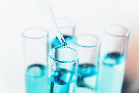 Glass laboratory chemical test in lap room. Science conceptの写真素材