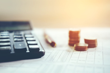 Saving money concept calculator costの写真素材