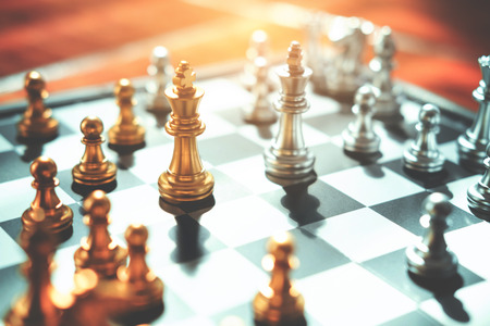 Chess game of successful business leader conceptの写真素材