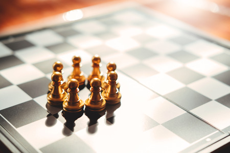 Chess game of successful business leader conceptの写真素材