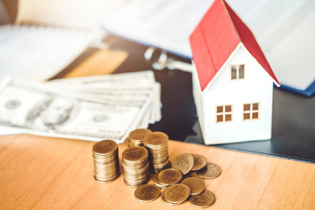 Save money for home cost Insurance Home conceptの写真素材