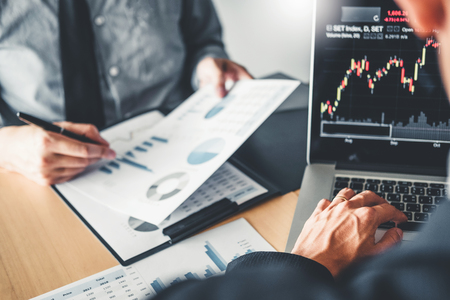 Business Team Investment Entrepreneur Trading discussing and analysis graph stock market trading,stock chart conceptの写真素材