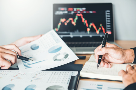 Business Team Investment Entrepreneur Trading discussing and analysis graph stock market trading,stock chart conceptの写真素材