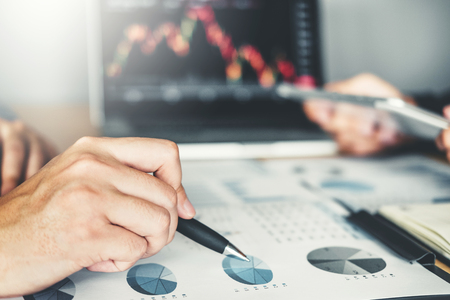 Business Team Investment Entrepreneur Trading discussing and analysis graph stock market trading,stock chart conceptの写真素材