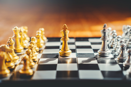 Chess game of successful business leader conceptの写真素材