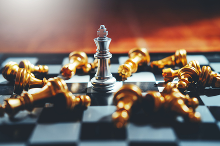 Chess game of successful business leader conceptの写真素材